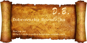 Dobrovszky Bozsóka névjegykártya